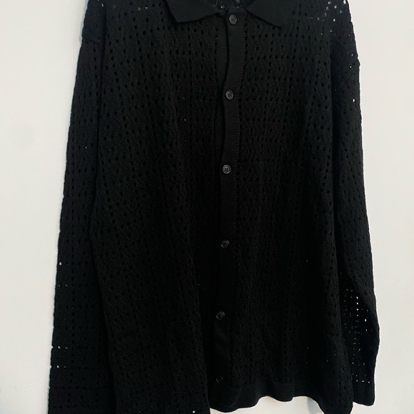 Boohoo Other - Boohoo Black Knit Button-Up Top